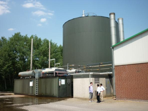 RuBa Energie biogas plant in Germany generating 1 MW of electricity and 1 MW of heat.